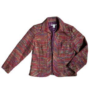 Coldwater Creek Womens Woven Tapestry Jacket‎ Size Small Bohemian Western Petite